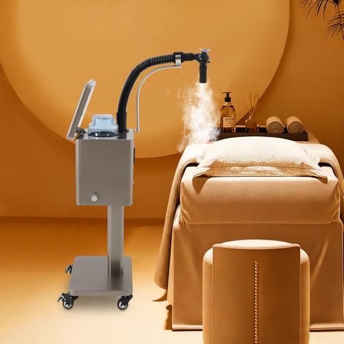 Image of Nano Hair Steamer, 1600W Professional Micro-Mist Hair Steamer for Deep Hair Care, Standing Salon Care Temperature Mist Intensity Adjustable for Hair Repair Salon Spa (Gold)