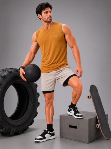 Image of CHKOKKO Sleeveless T Shirts Gym Vest for Men Workout Premium Cotton Blend