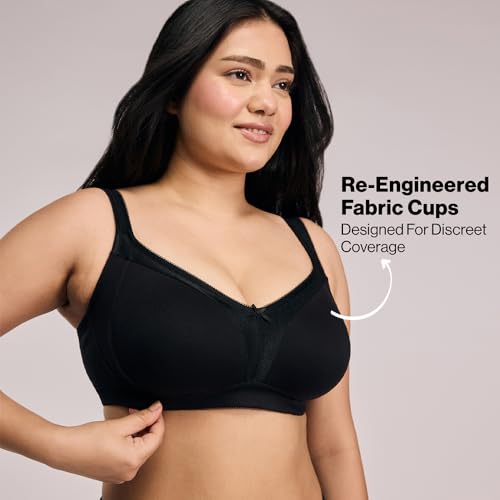Image of NYKD NYB101 Cotton Non Padded Non Wired Full Coverage Everyday Bra M-Frame Bounce Control (Plus