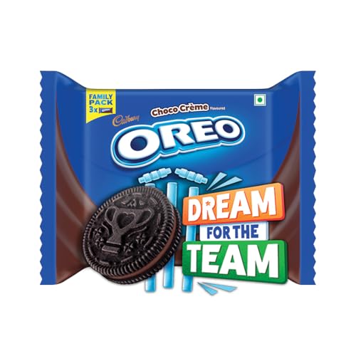 Image of Cadbury Oreo Chocolate Flavour Cream Sandwich Biscuit Family Pack, 275.55 g