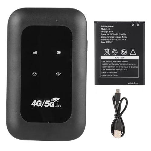 Image of LICAEVEY 4G WiFi Router, Micro SIM Card Slot 150Mbps 8 Users 2100mAh Battery Portable Mobile WiFi Hotspot, with High Speed Internet for Laptop Phone Computer Tablet (EU Standard)