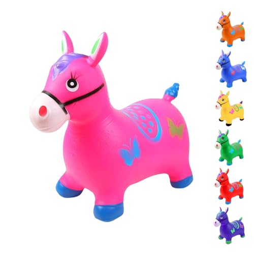 Cavalinho Upa Upa Musical Pula Pula Grande Com Luz E Sons De Cavalo Premium Poiqo (Rosa)