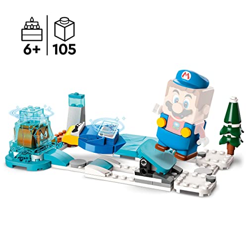 LEGO Super Mario 71415 Ensemble D'Extension Costume De Mario De Glace Et Monde Glacé, Jouet Ã€ Collectionner avec Figurines Ennemies Pinglisse Et Goomba