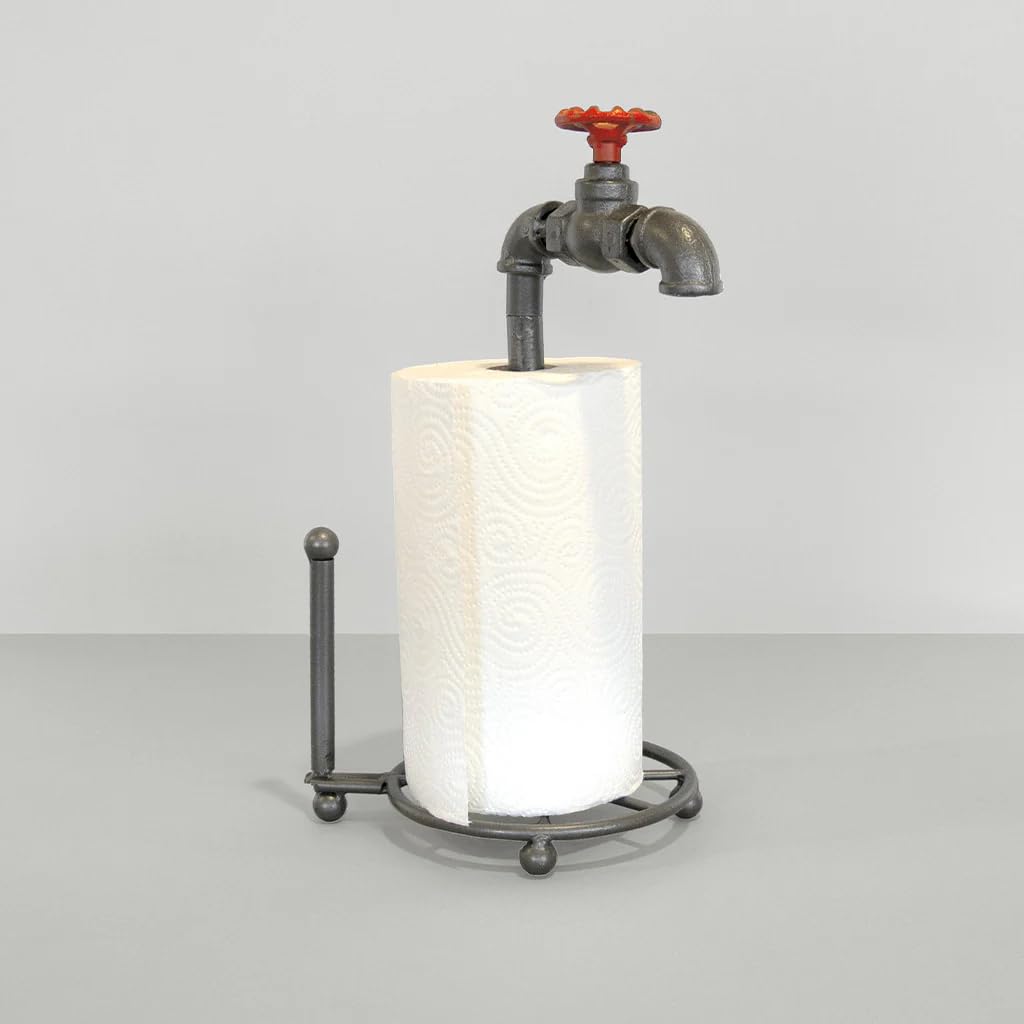 Balvi Küchenpapierhalter Pipeline in Form eines Wasserhahns Industriedesign Eisen 39 x 22,5 x 18,5 cm