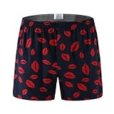 Hialegion Chico Calzoncillo Tipo bóxer Americanos Algodón Boxers de Tejido Ancho sin Etiquetas Estampado de Rayas y Cuardos L