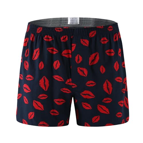 Hialegion Caleçon Court Hommes 100% Coton Américain Boxers Hommes Boxer Gift for Homme Locker Sleeping Short 1 Pack L