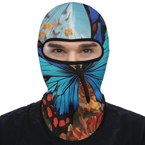 Máscara facial de pasamontaña con diseño de mariposa grande para hombre y mujer, protección solar, transpirable, cubre todo el cráneo para senderismo, ciclismo, correr, conducir miniatura 1