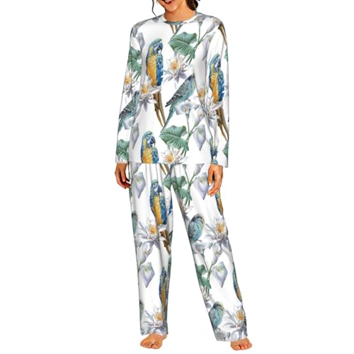 Pyjama élastique femme perroquet pour un sommeil confortable et doux