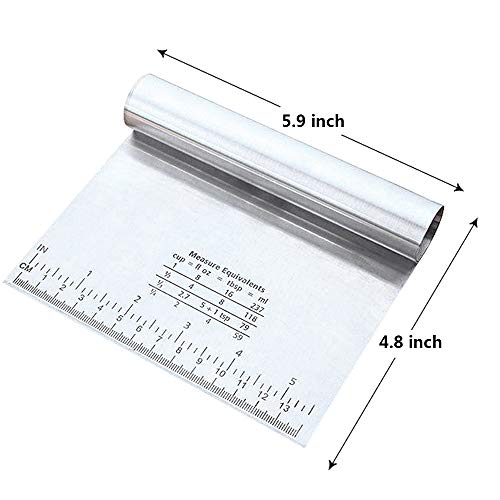 XBRN Pro Dough Pastry Scraper/Cutter/Chopper with Measuring Scale - Cake, Pizza Cutter - Pastry Bread Separator Scale Knife