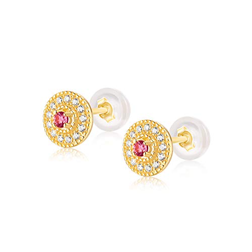 Boucles d'oreilles tourmaline en argent S925 plaqué or 9K au style rétro chic