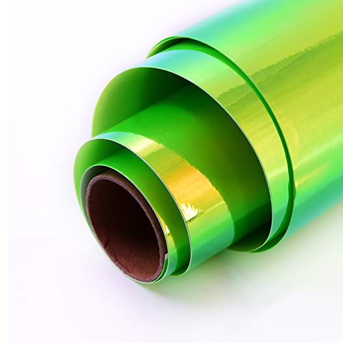Holographic Opal Vinyl roll 12" x 5ft,Permanent Vinyl,SHOYISI Permanen Adhesive,for All Kinds of Cutting Machines(Opal Fluorescent Green)
