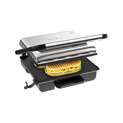Tefal Kontaktgrill Inicio Adjust GC242D [Elektrogrill/Sandwichtoaster;fettarmes Grillen; Panini, Toasts, Steak; Gemüse, regelbarer Thermostat mit 3 Stufen; antihaftbeschichtete Grillplatten; 2000W]