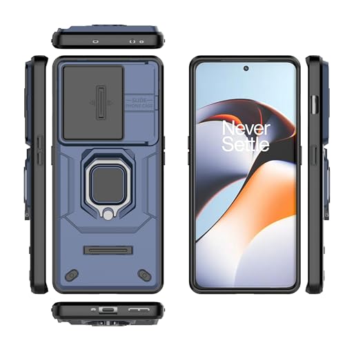 Image of CamShield Pro Case with Slide Camera Protection and 360 Protection Ring Stand Bumper Back Case Cover for OnePlus 11R 5G (Blue)