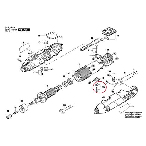 Substituição BOSCH original - 2610005646 - conjunto de molas escovas para ferramentas rotativas 4000