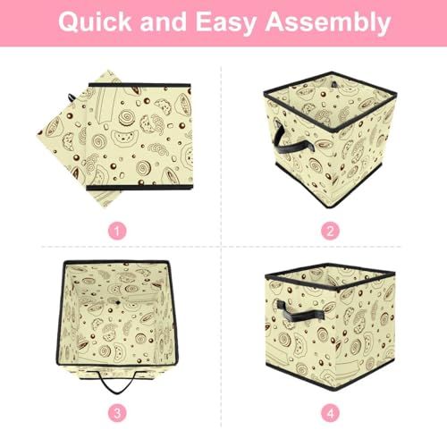 Boîte de rangement cube en tissu robuste pour livres et dressing de maison - 6