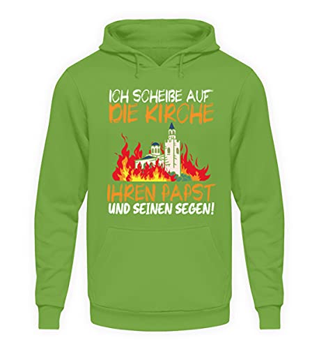 Sweat à capuche inscription allemand rebelle vert lime XXL doux