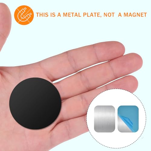Ji liangli 30 Stück Metallscheibens,sehr dünne runde Metallplättchen aus Edelstahl als Metallscheiben Set,Haftgrund für Magnete in Handyhalterungen,Metallplatte für magnetische Befestigung(Schwarz)
