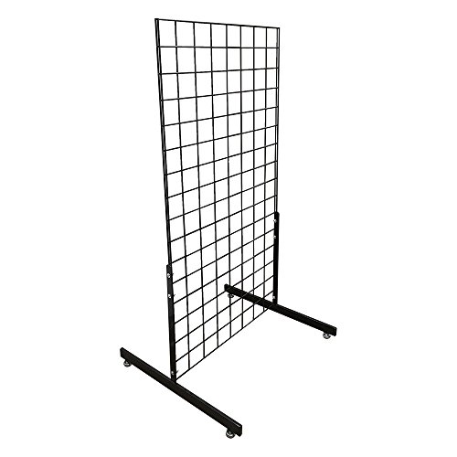 Prolinemax 3 Pc Gloss Black Gridwall Panels 2' x 4' T-Leg Stands Display Hanging Fixture