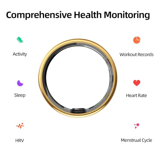 Image of Smart Ring for Women & Men Fitness Sleep Heart Tracker | No Subscription, 5-Day Battery, Heart Rate, Stress, Sleep & Activity Monitoring, IP68 Waterproof, iOS & Android Compatible