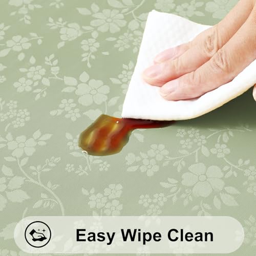 Image of Smiry Rectangle Table Cloth, Waterproof Heavy Duty Vinyl Tablecloths, Wipeable Washable Table Cover for Kitchen and Dining Room (Grass Green, 60 inch X 84 inch)