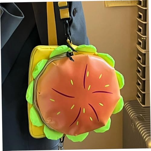 Cheeseburger Backpack Two-Layers Burger Backpack with Adjustable Strap & Burger Pendant Funny Yellow Cartoon Backpacks for Daily Use, Travel Outdoor2