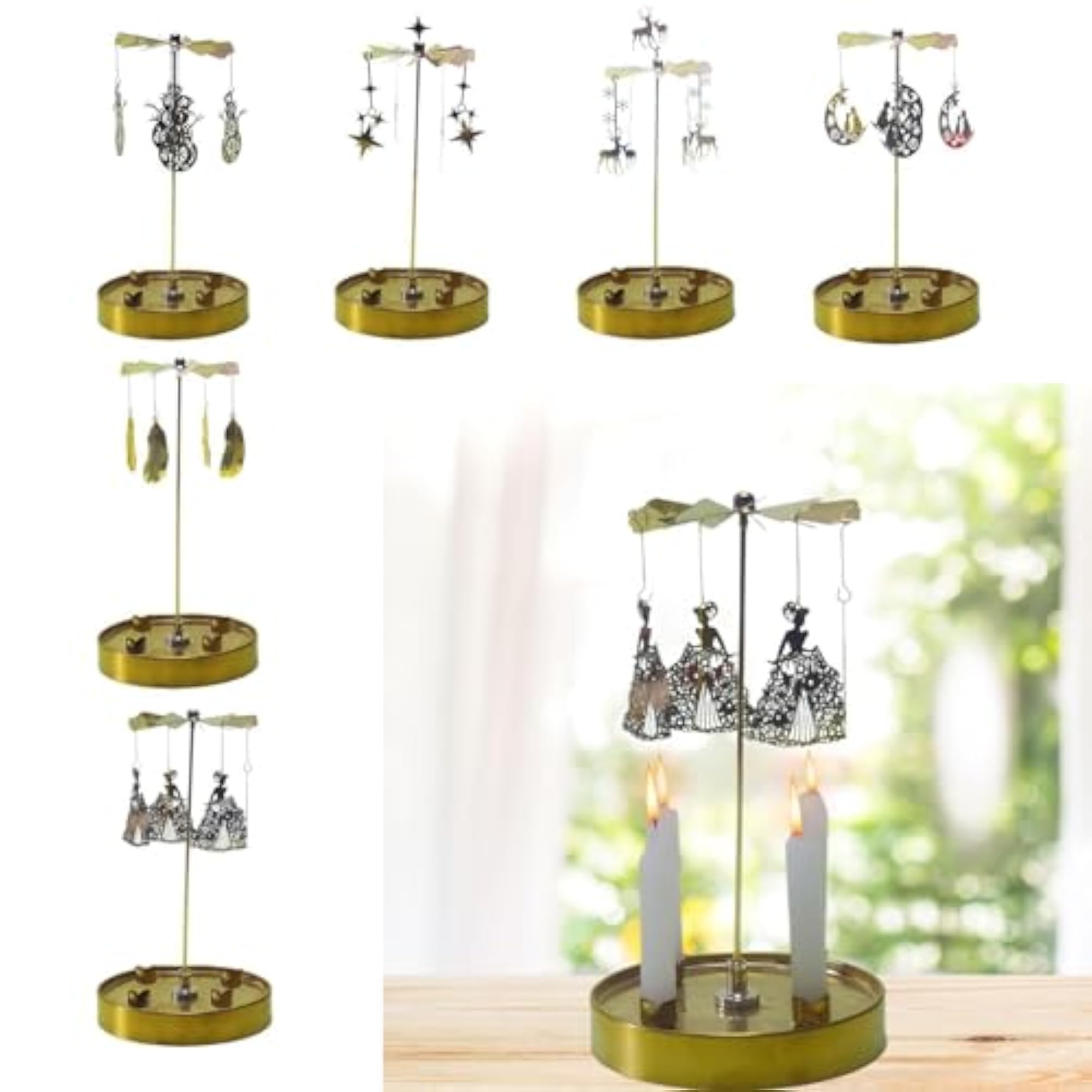 Rotating Spinning Candle Holder for Dining Desk