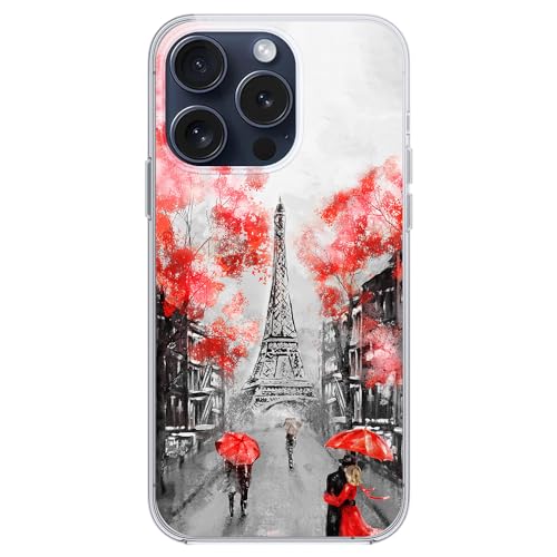 Coque iPhone 15 Pro transparente Pretty Paris idée cadeau anniversaire