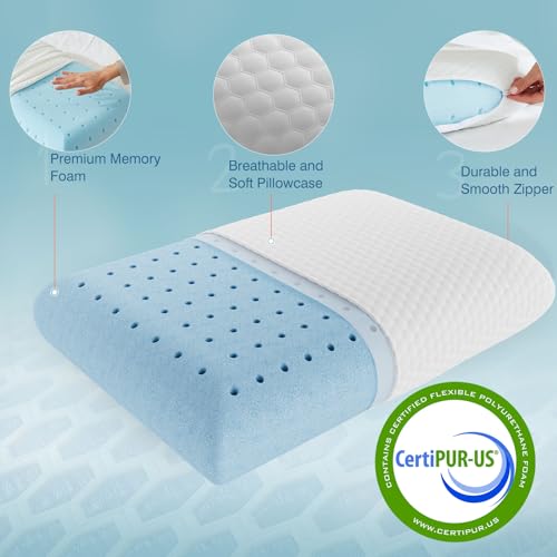 DUMOS Gel Memory Foam Pillow 2-Pack