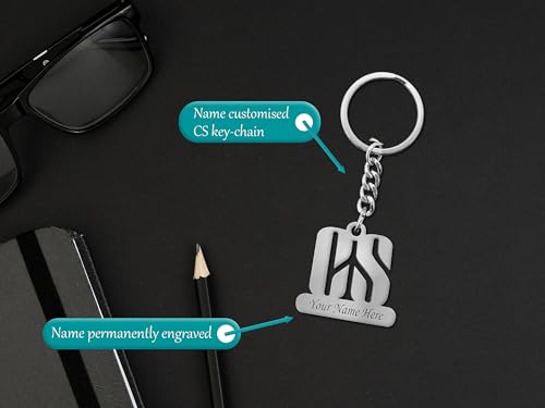 Image of SAVRI Personalized Keychain with Customized Name Engraving | Stainless Steel Round Professional Keychain