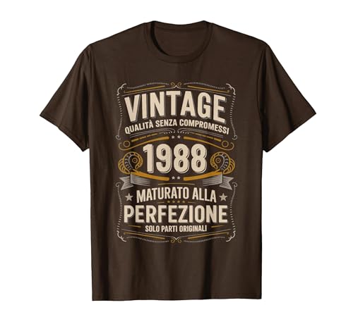 38° Compleanno 38 Uomo Anni Retro Vintage 1988 Regalo Maglietta,