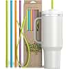 Premium Reusable Silicone Straws for Stanley 40 Oz Tumbler - Replacement 12 Inch Extra Large for Tall Size Simple Modern, Quencher, Yeti, Meoky - Included Cleaning Tools BPA Free Flexible