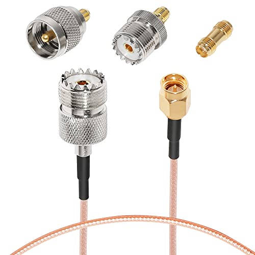 Anina cable coaxial RF con adaptadores SMA a UHF 3 unidades miniatura 1