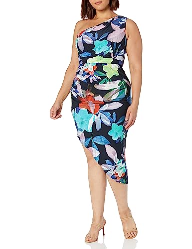 Image of Adrianna Papell Women's One Shoulder Printed Dress