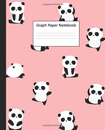 Graph Paper Notebook: Quad Ruled 5 x 5 (.20ââ) Graphing Paper Composition Book for Math Science Students Teachers - 5 Squares per Inch, Large - Cute Baby Pink Panda Bear Print