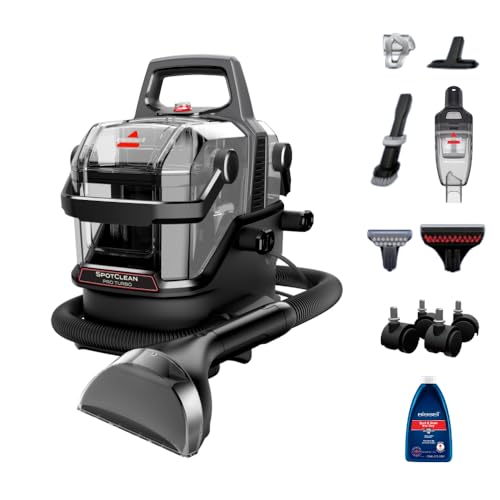 BISSELL SpotClean Pro Turbo 3911K - Portable Carpet & Upholstery Cleaner with SmartMix Technology Dual Cleaning Modes Powerful 17 000 Pa Suction & Quiet Operation | 2-Year BISSELL Warranty