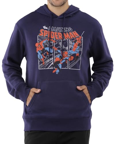 Marvel The Amazing Spider-Man Hoodie Mens Action Poses Graphic Pullover