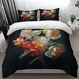 Funda Nordica Cama 150 Blanca Negro Naranja Colcha Verano Cama 150 Invierno Modernas Funda Edredon Cama Colchas Microfibra con Cremallera Suave Antiarrugas +2 Funda Almohada 50x75cm