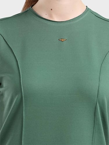 Image of STELLERS Womens Spiumo Cotton Solid Crew Neck T-Shirt Regular Fit | Odour Resistant | Quick Dry | Stretchable | Lightweight