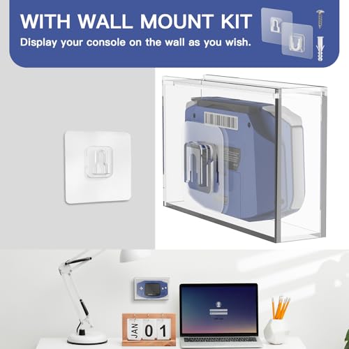 Image of Clear Acrylic Display Case for Gameboy Advance GBA Console | Wall Mount Dust Protector Box, Transparent for Game Boy Advance Console, Sturdy Acrylic, Case Only