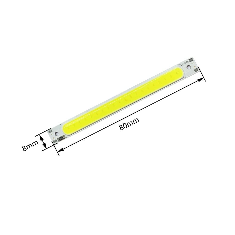 LED COB Light Platine, 5 pezzi DC 5 V 3 W Long Strip LED Chip Light Board Luce Bianca 600 mA 400 lm 6500 K per USB Touch Dimmer