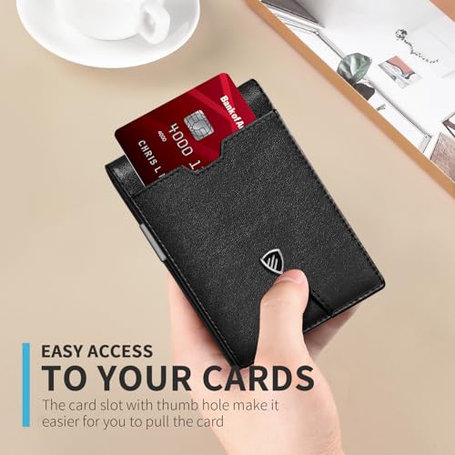 Image of RUNBOX Mens Slim Wallet with Money Clip RFID Blocking Bifold Credit Card Holder for Men with Gift Box