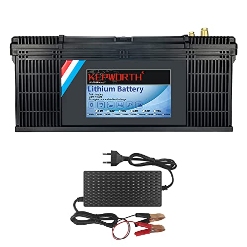 KEPWORTHリチウム電池48V40Ah LiFePO4ディープサイクルリチウム鉄電池内蔵BMS軽量メンテナンスフリーRV /キャンプ、ソーラー/バックアップ電源、トローリング、モーター/ 5年保証に最適