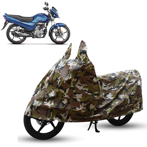 Image of Sulfar Bike Cover for Hero MotoCorp Super Splendor Xtec (125cc) | Waterproof, Dustproof & UV Protected | All Weather Two Wheeler Cover (Army Green) New 2026 Variants
