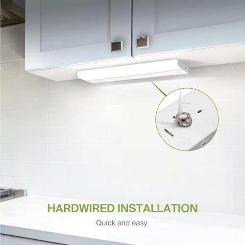 Image of ASD LED Under Cabinet Lighting Hardwired, 24 Inch 12W 2700K-5000K Selectable, 1051LM, CRI90+, Direct Wire Linkable Under Counter Lights for Kitchen, Dimmable Under Cabinet Lights, White, UL, 12 Pack