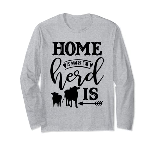 Cow Girl Farmer Farming Ox Lovers Hay Heifer Home is Where Manga Larga