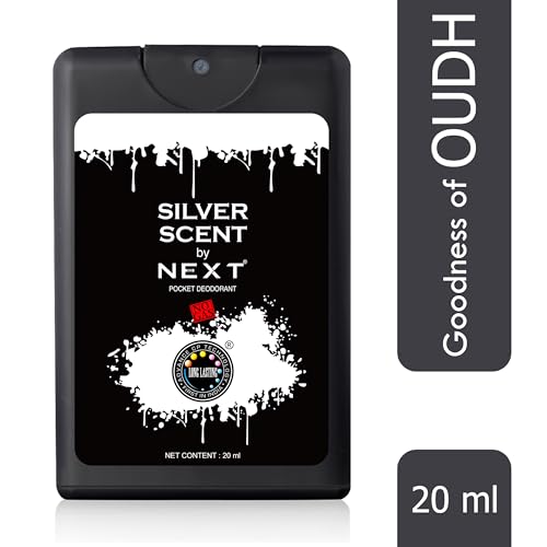 Image of Next Care Luxury Pocket Perfume for Men, combo pack of 4, 20ml each | Long Lasting mini Body Spray | Sports, WHY, Aqua Fresh, Silver Scent | No Gas Small pocket deo