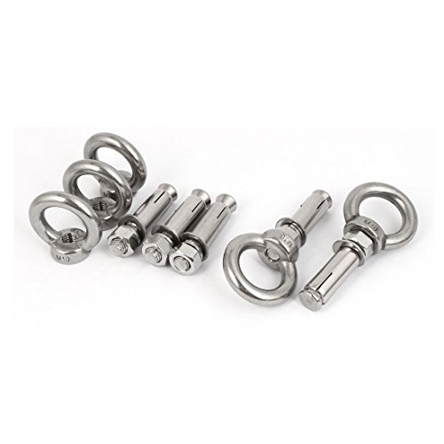 Aexit M10x60mm Wall 304 Stainless Steel Expansion Screws Closed Hook Anchor Bolts 5pcs (570dbb2233c797e800e723a63c7f3e85)