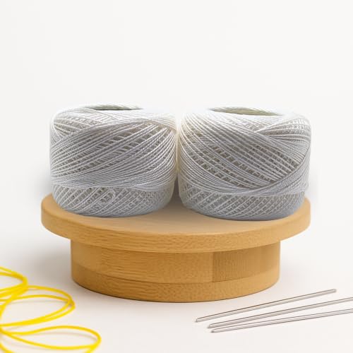Image of Anchor Knitting Pearl Cotton Fast Colour Thread Yarn - Mercer Pearl Cotton 10gm Yarn (Thickness 1 mm) (Pack of 1 (White)