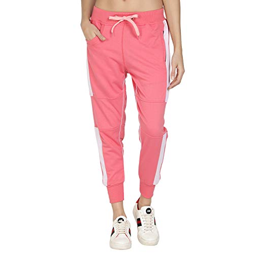 Image of UZARUS Women's Cotton Slim Fit Joggers Track Pants with 2 Zippered Pockets