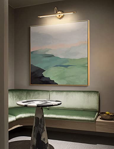 Joosenlux Dimmable Led Picture Lights 24.4'' Brass Golden-Like Hard-Wired Display Lighting For Paintings With Swing Arm Wall Mount Brief Metal Artwork Hallway Sconce Lamps 14W Warm White 3000K #TOP4